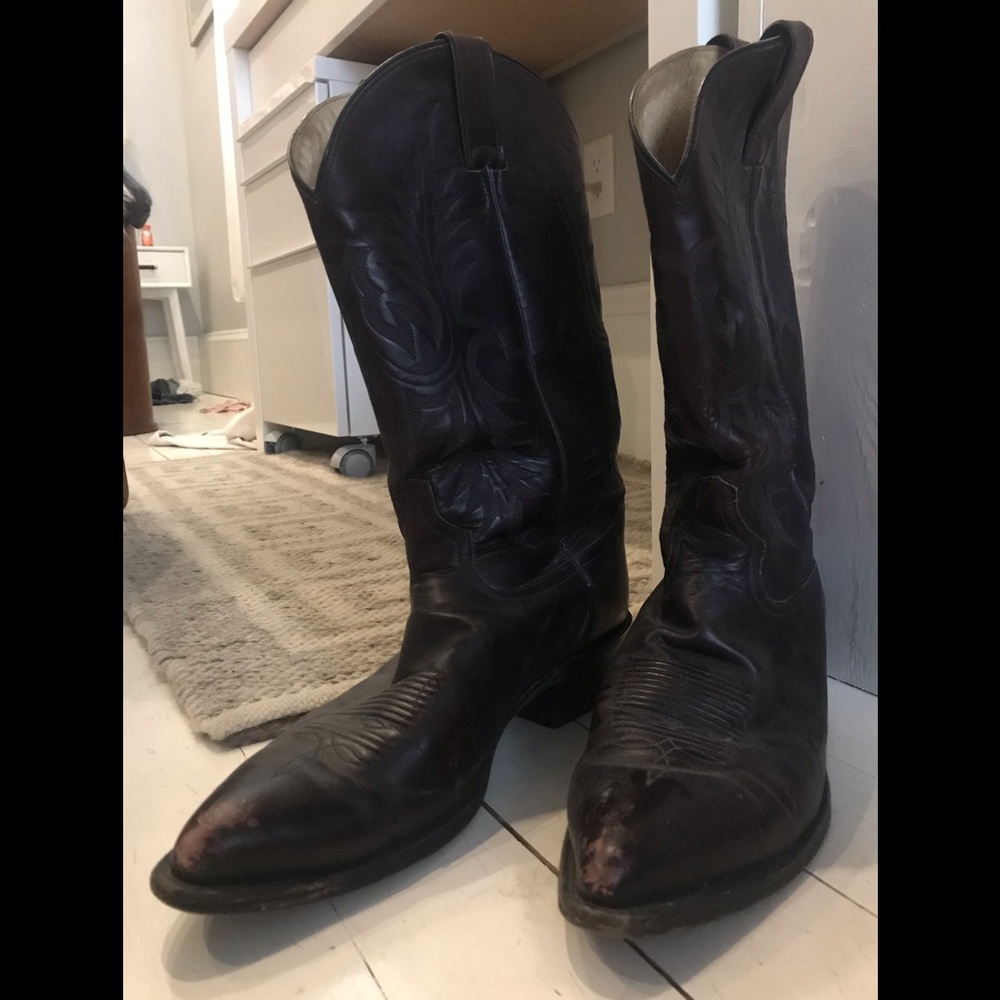 Vintage Tony Lama Brown Leather Boots